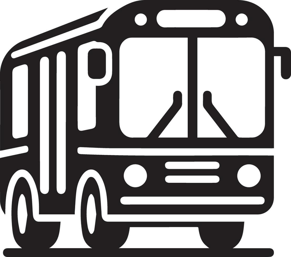 A Bus Icon vector silhouette black color 17