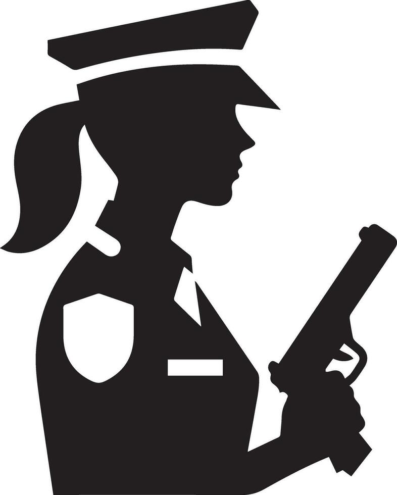 Minimal Police icon vector silhouette, white background, fill with black 4