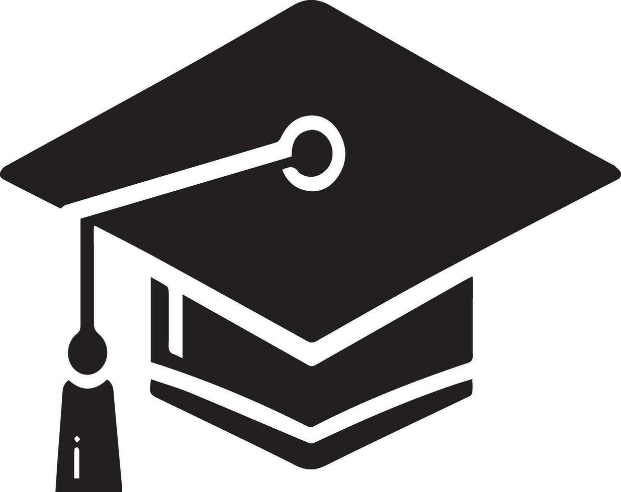 Flat, minimal Graduation hat icon vector silhouette white background