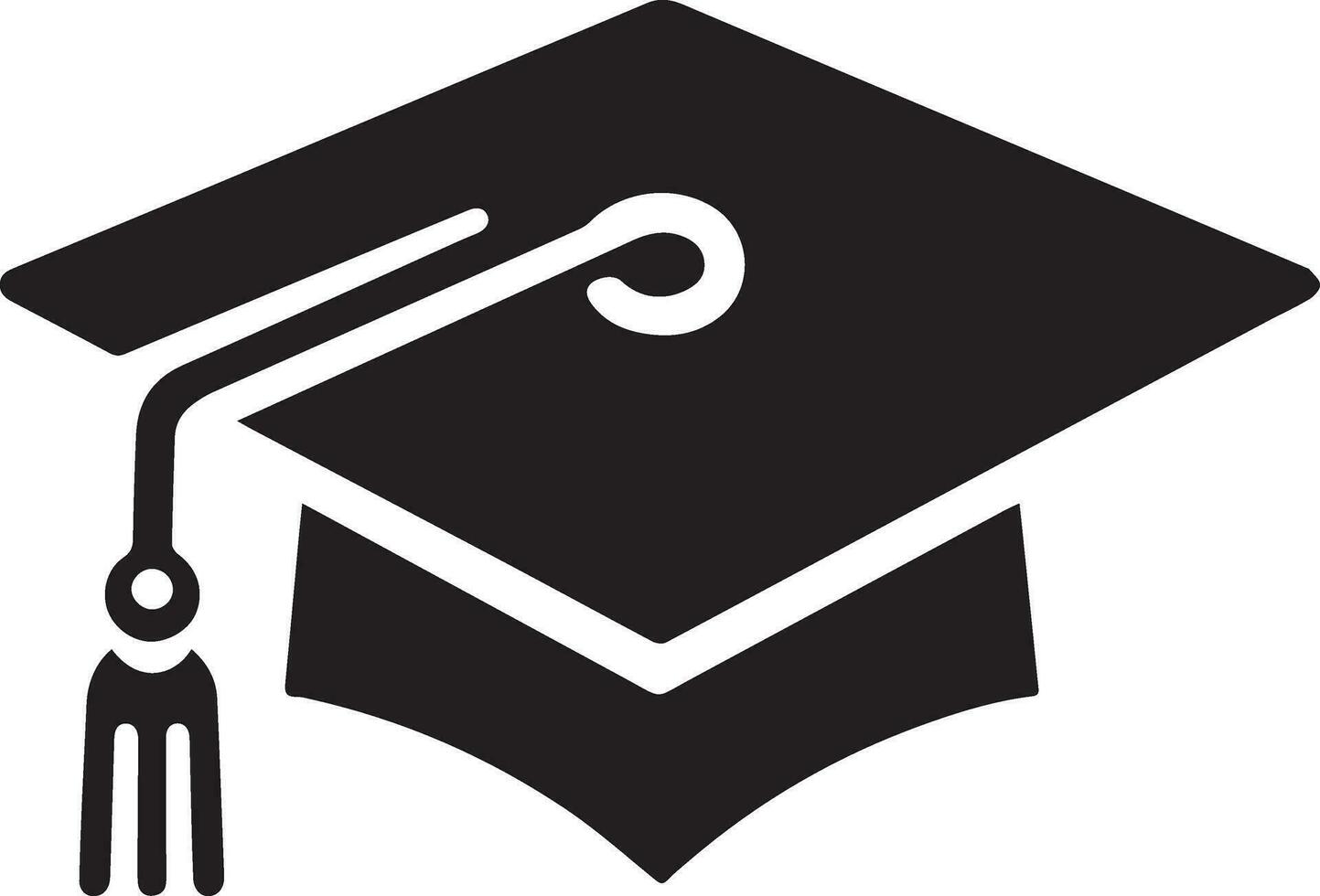 Flat, minimal Graduation hat icon vector silhouette white background 15