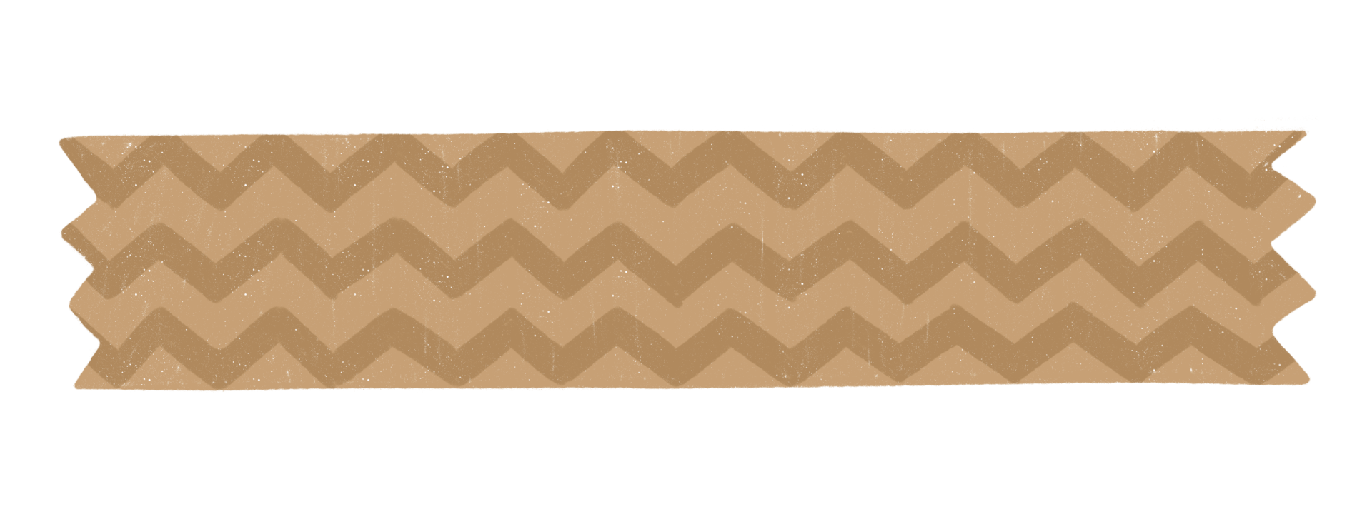 Brown kraft paper patterned decoration tape. Flat design illustration. png