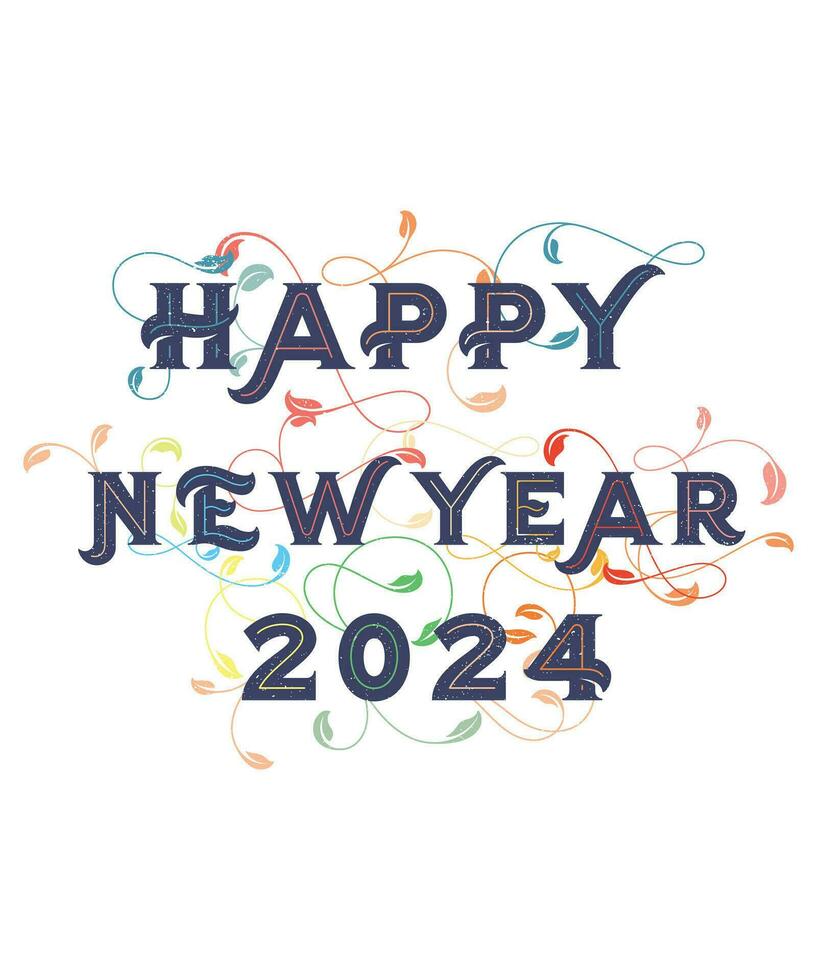 Happy New Year 2024 Floral color Peach fuzz vector