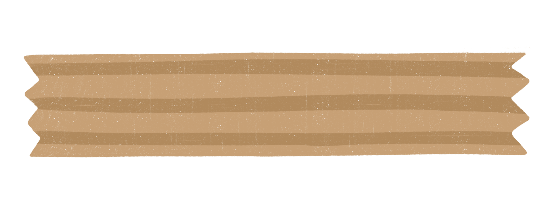 Brown kraft paper patterned decoration tape. Flat design illustration. png