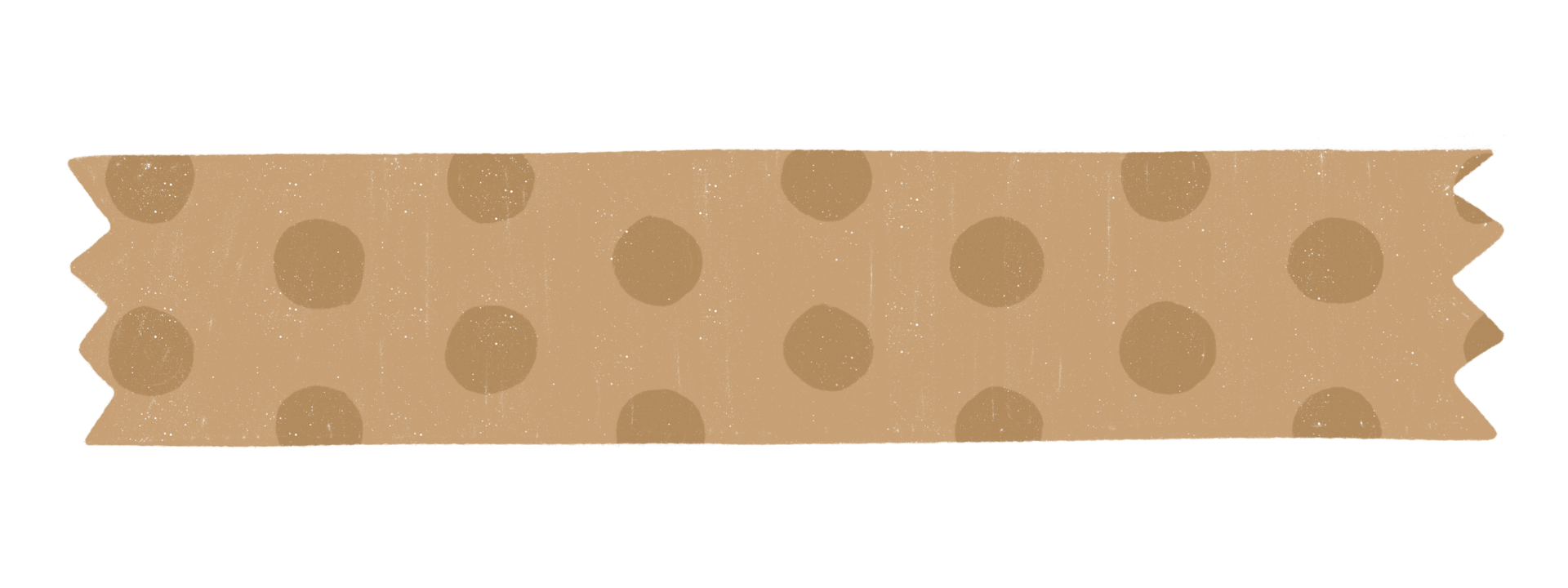Brown kraft paper patterned decoration tape. Flat design illustration. png