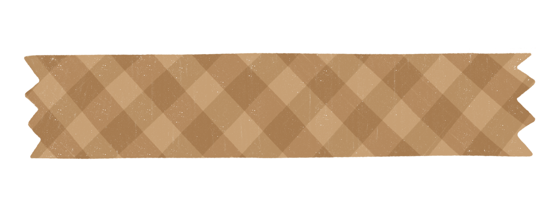Brown kraft paper patterned decoration tape. Flat design illustration. png