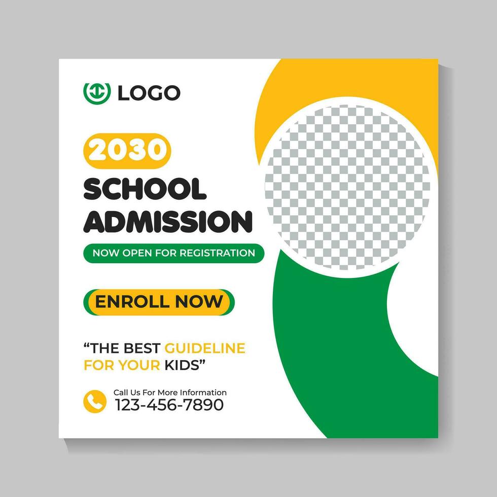 Professional modern school admission education social media post design creative back to school web banner template vector
