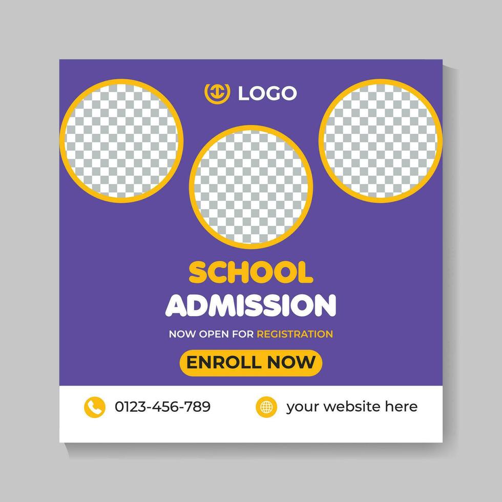 creativo colegio admisión educación social medios de comunicación enviar diseño moderno espalda a colegio web bandera modelo vector