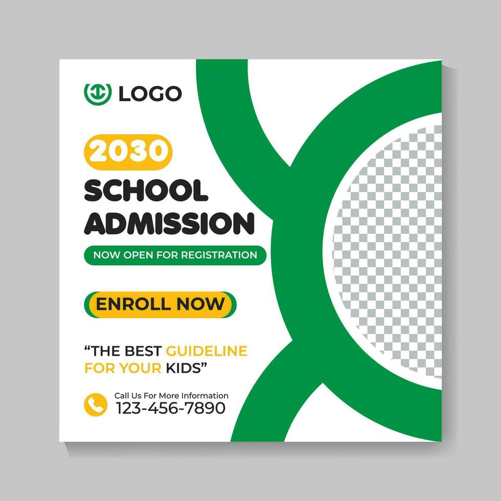 Modern school admission education social media post design creative back to school web banner template vector