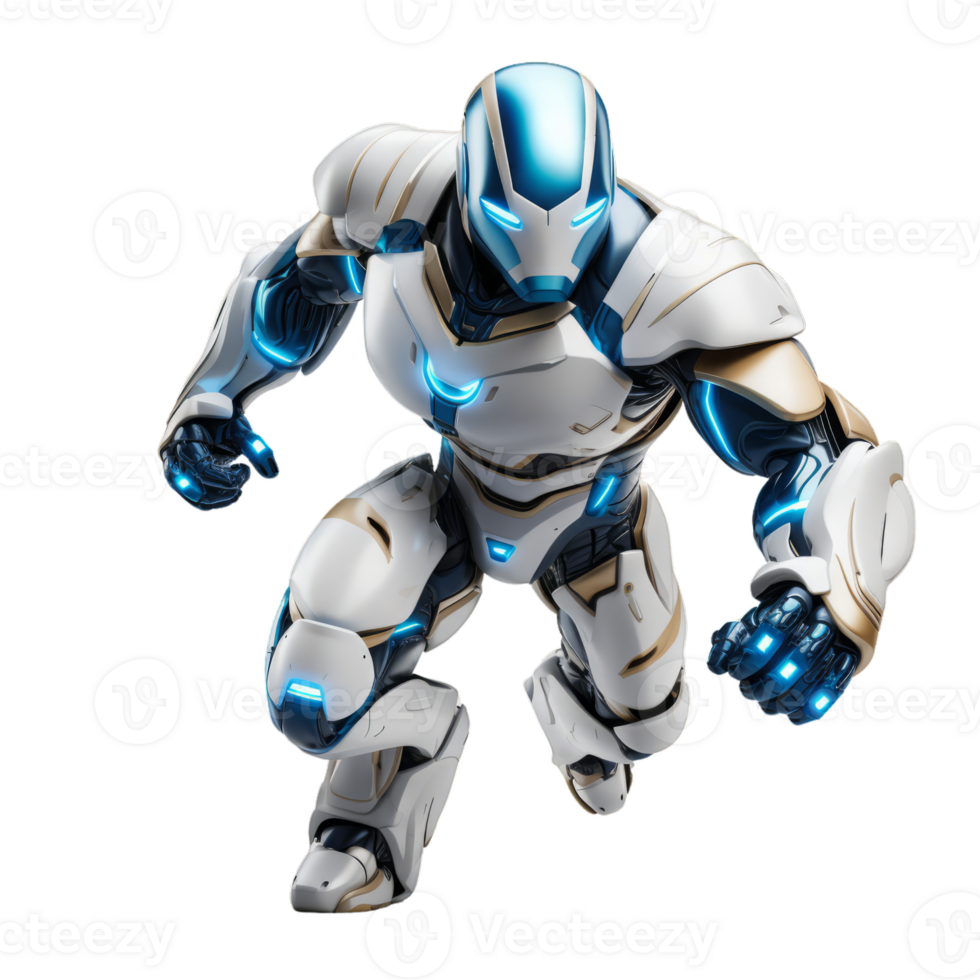 AI generated 3D Render White Robot png