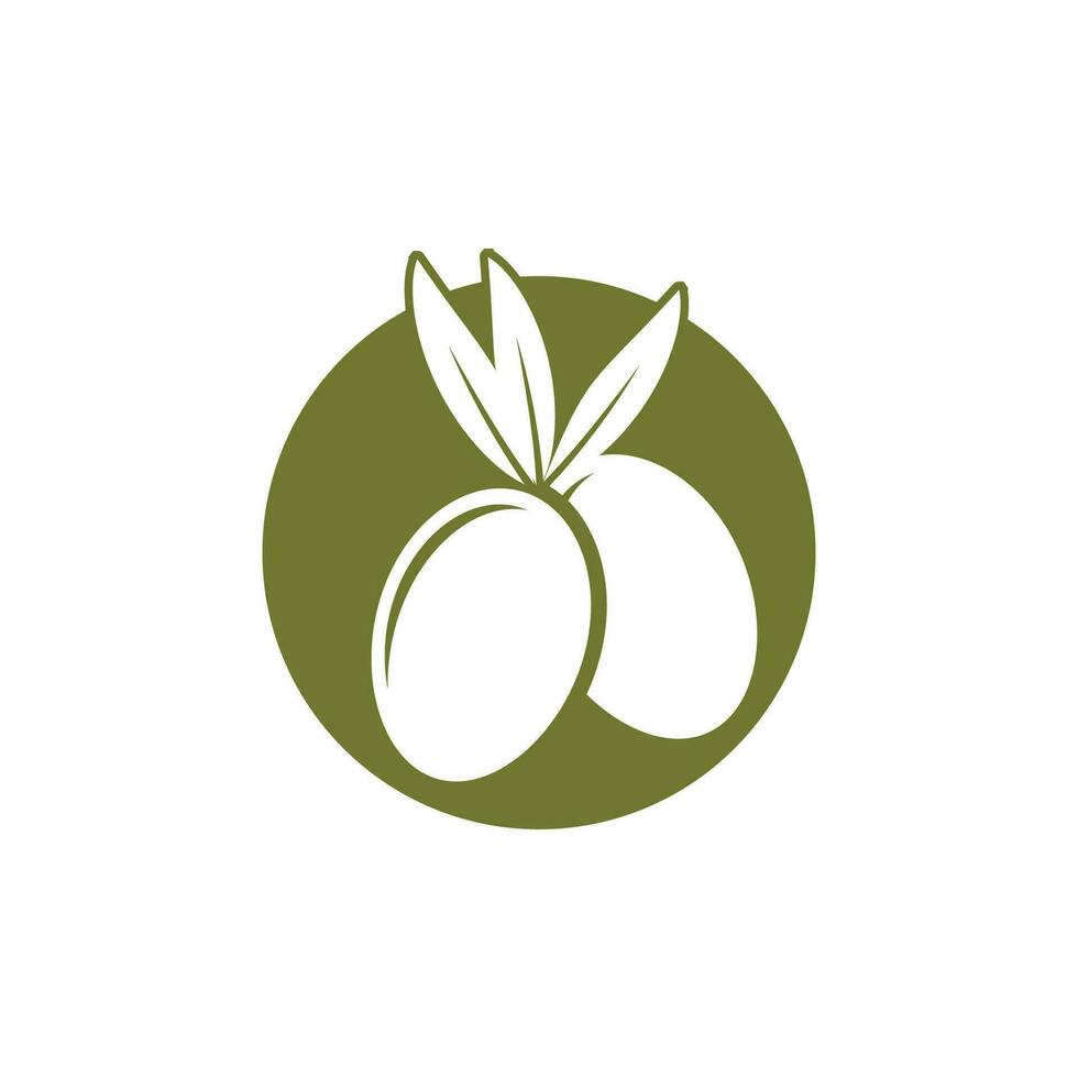 aceituna logo vector modelo símbolo elemento naturaleza