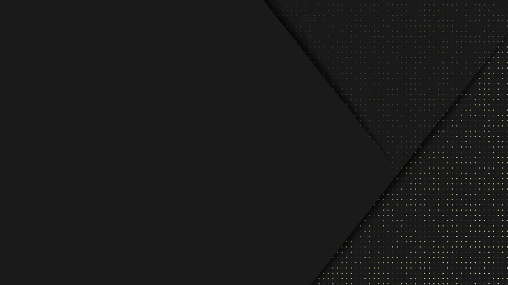 Abstract black geometric background design. Modern dark banner graphic with glitter dots overlay. Vector illustration