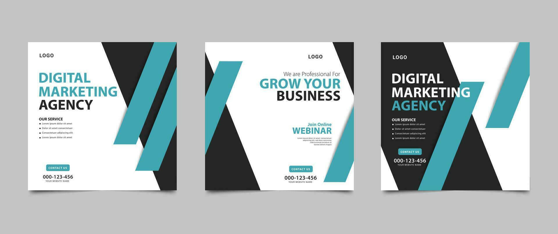 Digital marketing agency banner template for social media posts. Modern square banner design for business promotion. Illustration vector