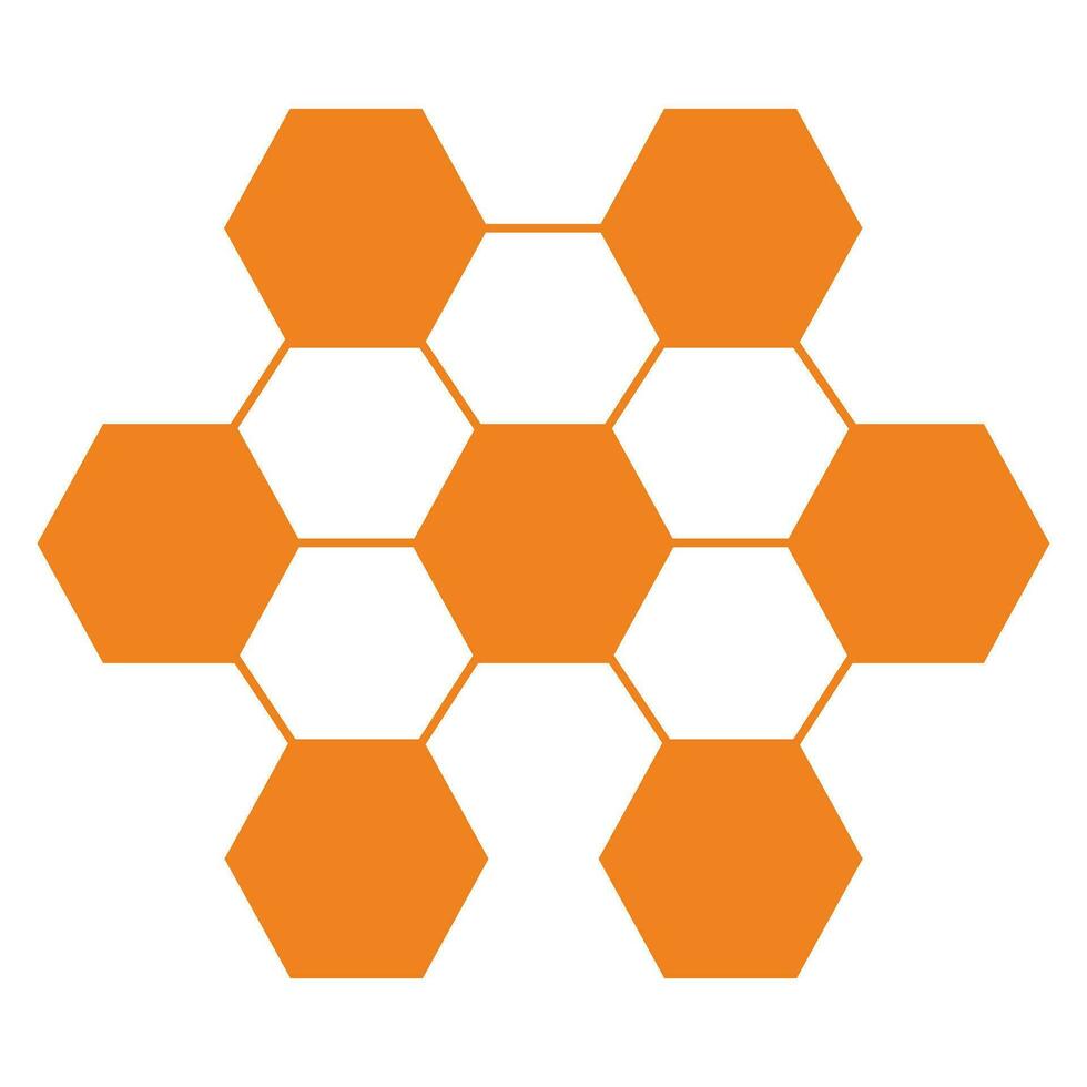 Honeycomb flat icon. Vector orange symbol on white background. Isolated flat illustration. Design elements of nature, honey bee hive and health.