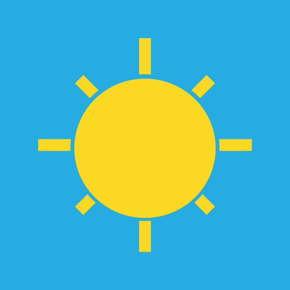 cartoon sun. Illustration of a yellow sun on a blue background. vector illustration
