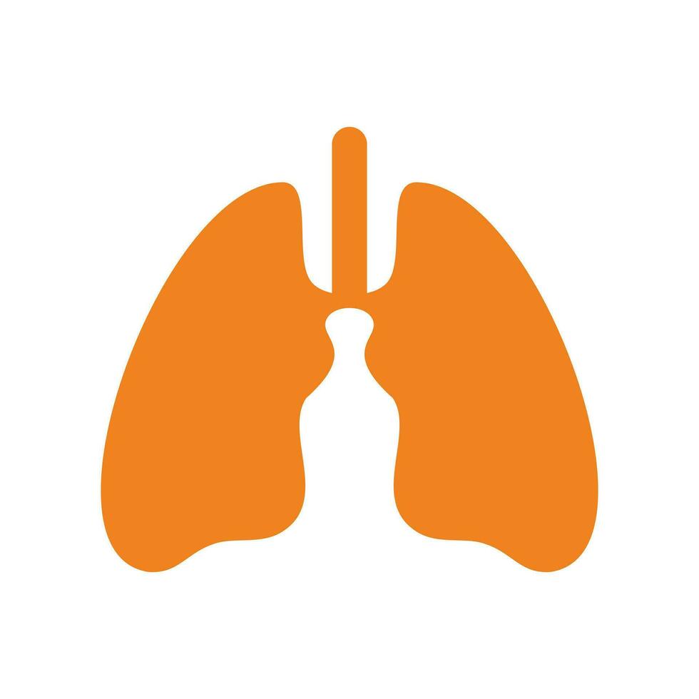 Lungs icon symbol. Vector illustration flat design style. Isolated on white background. Health design elements about anatomy and natural organs of the human body.
