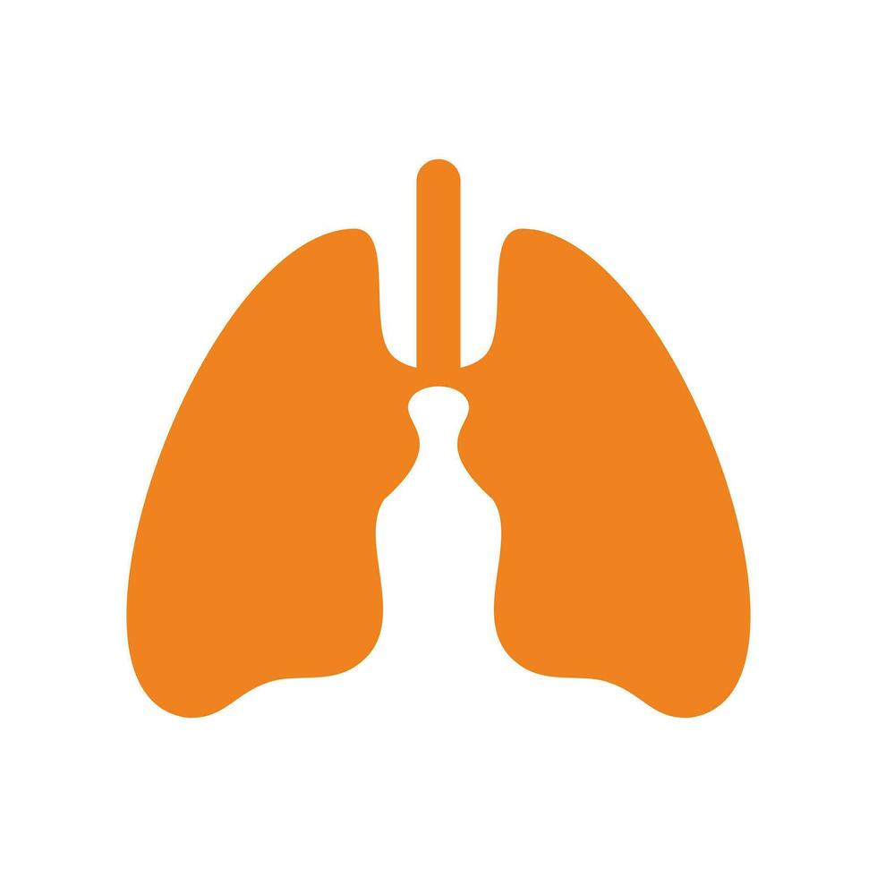 Lungs icon symbol. Vector illustration flat design style. Isolated on white background. Health design elements about anatomy and natural organs of the human body.