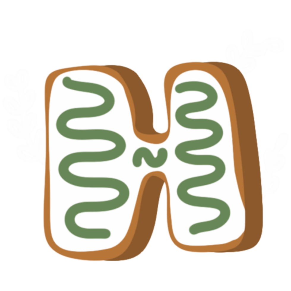 Letter H cookie alphabet illustration png