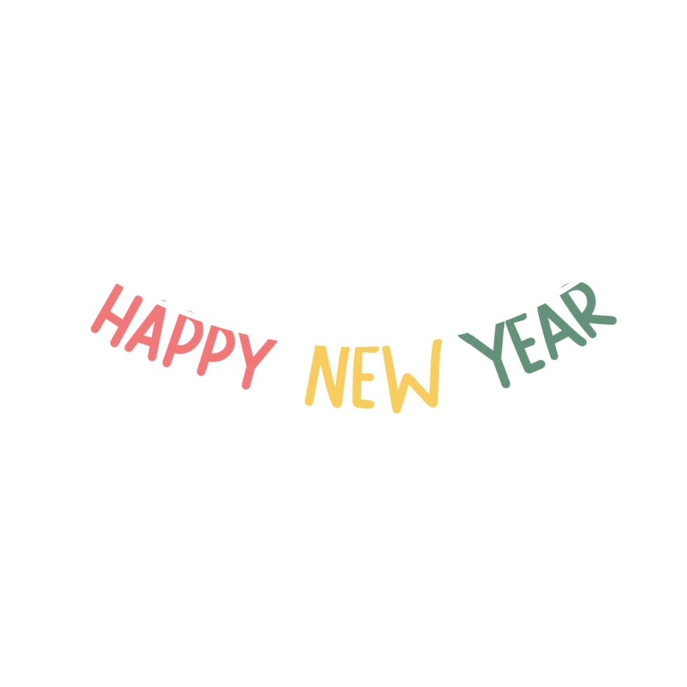 Happy new year typography png