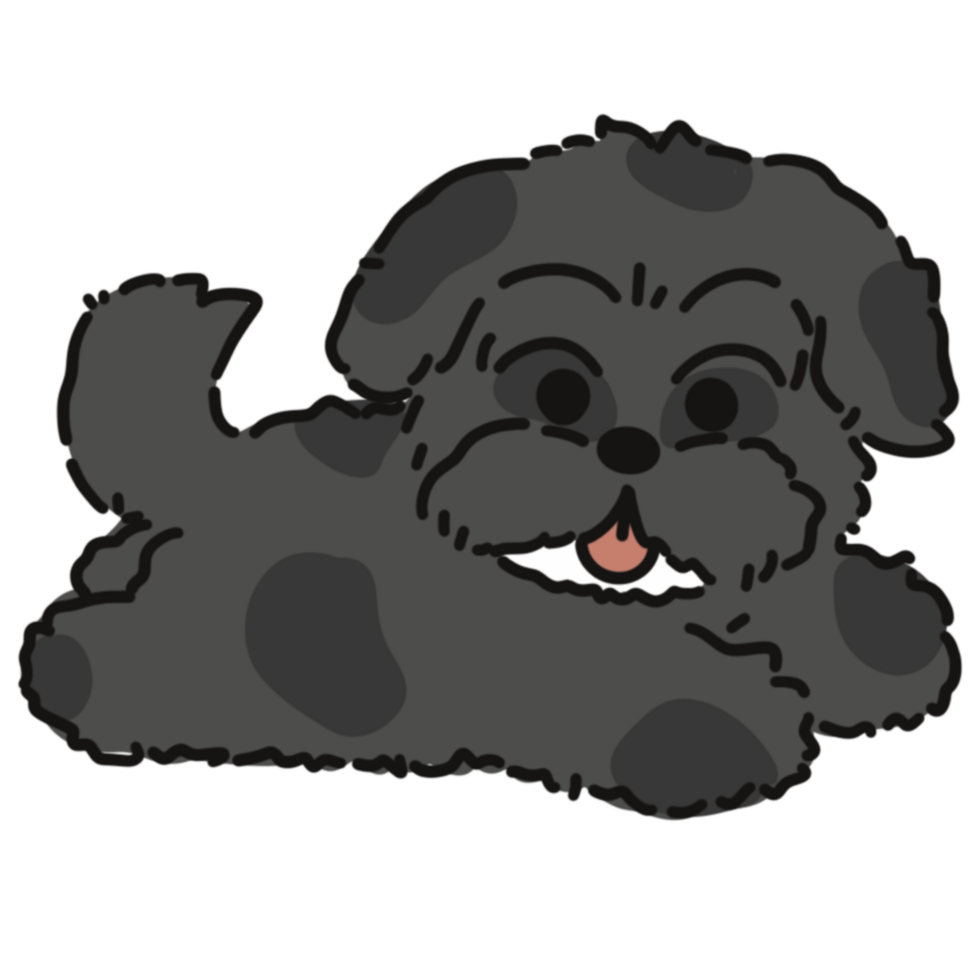 schattig zwart hond illustratie png