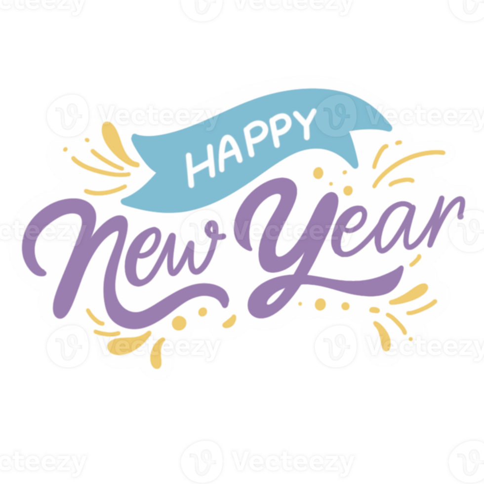 Happy new year illustration png