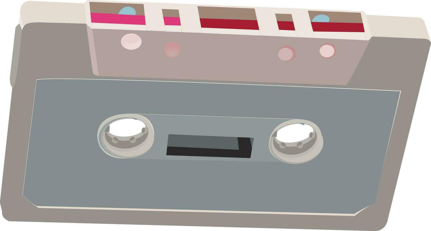 old compact tape recording cassette- vector