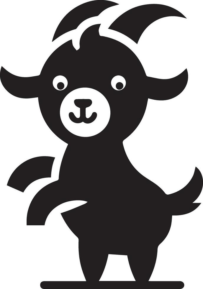minimal funny goat character vector silhouette, black color silhouette, white background 15