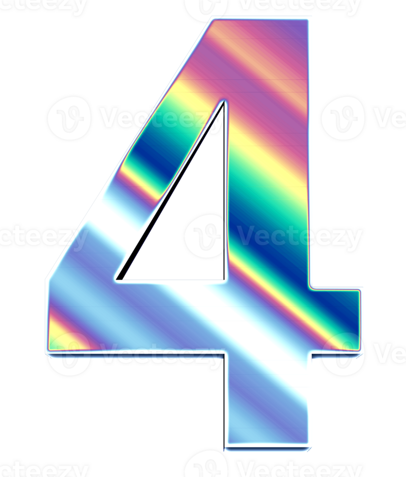 Holographic shiny numbers png