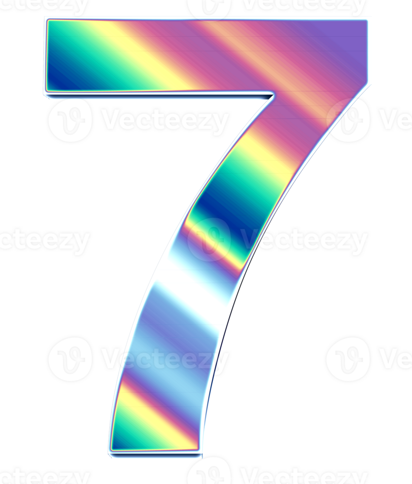 Holographic shiny numbers png