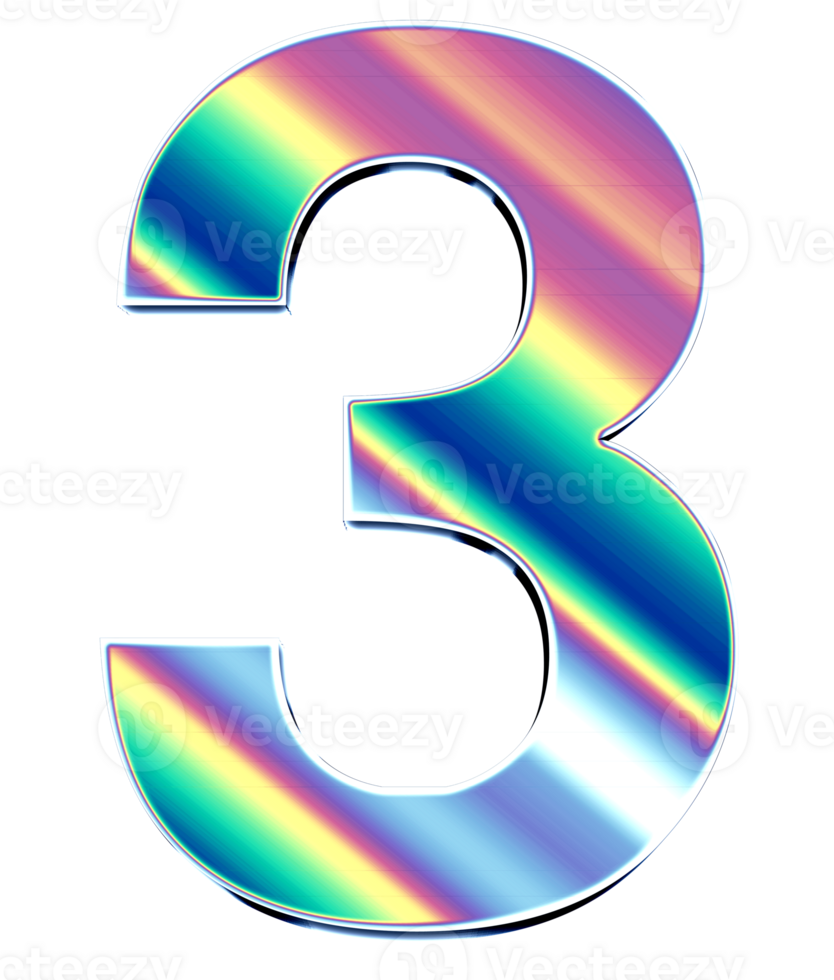 Holographic shiny numbers png