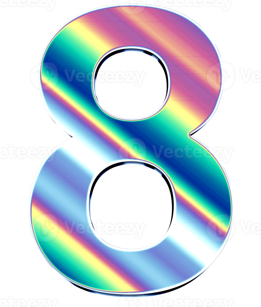 Holographic shiny numbers png