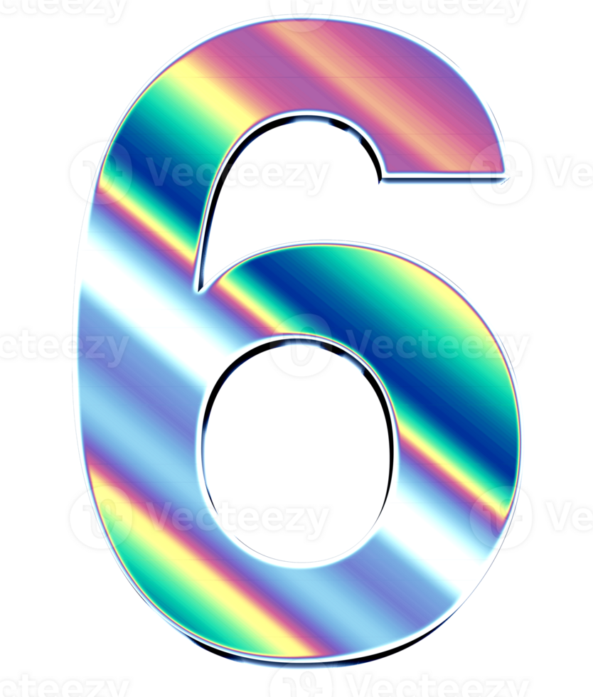 Holographic shiny numbers png