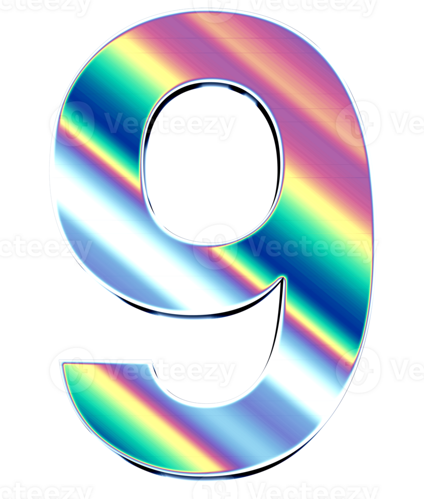 Holographic shiny numbers png