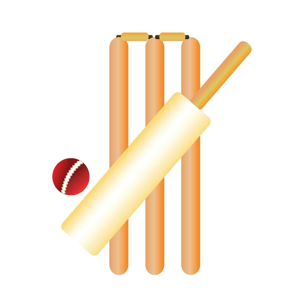 cricket bat stamp ball vector art