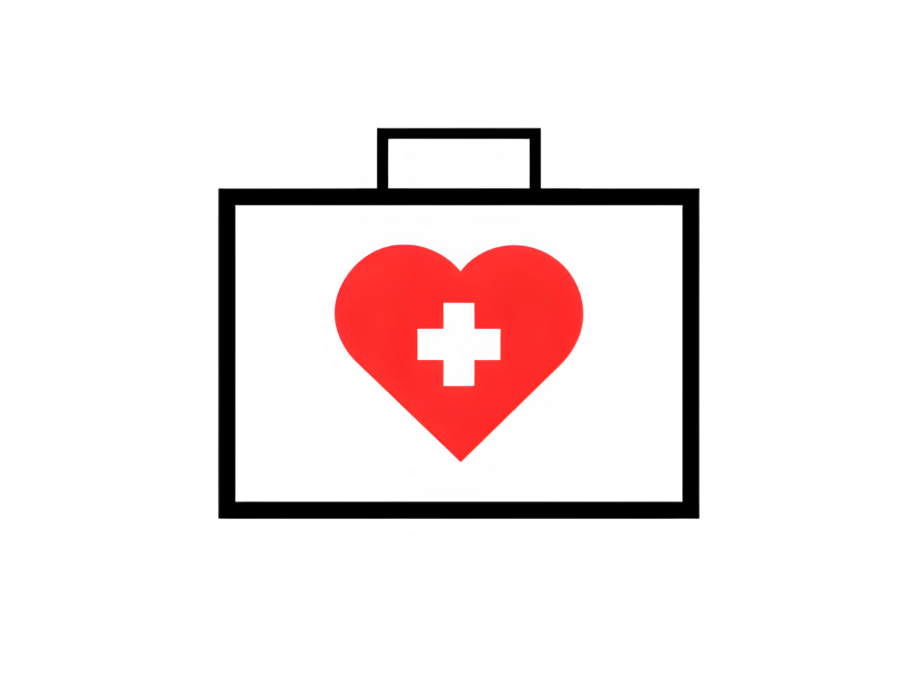 first aid box with heart and cross icon png