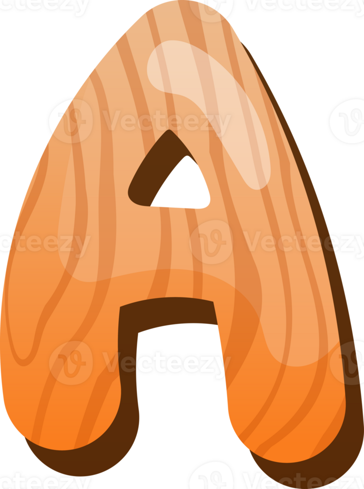 Wooden Alphabet Cute Letter A png