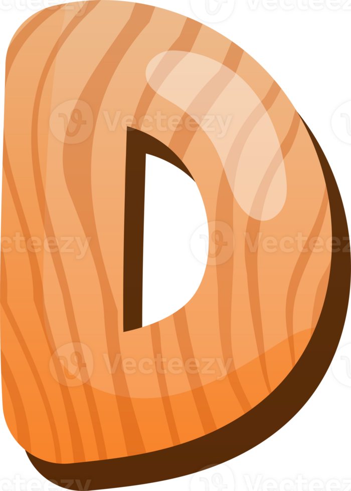 Wooden Alphabet Cute Letter D png