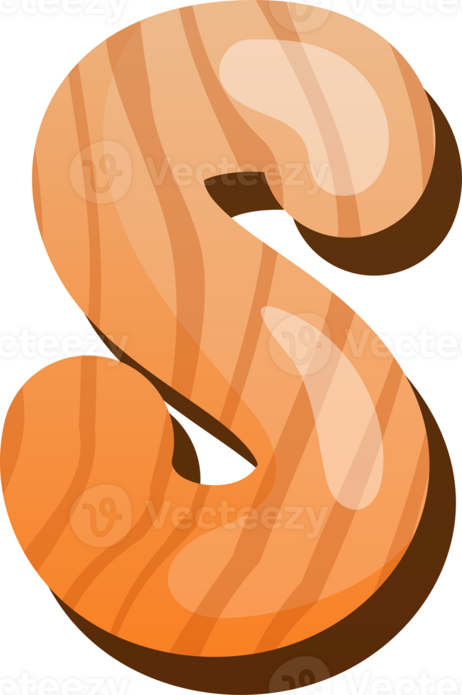 Wooden Alphabet Cute Letter S png