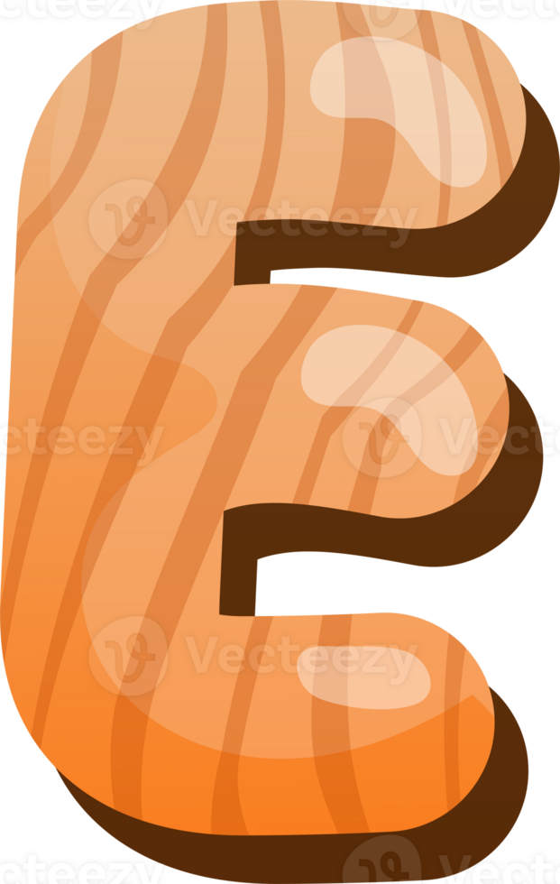Wooden Alphabet Cute Letter E png
