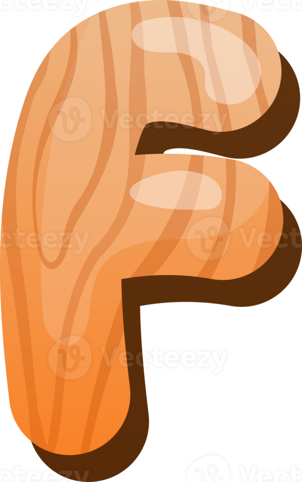 Wooden Alphabet Cute Letter F png