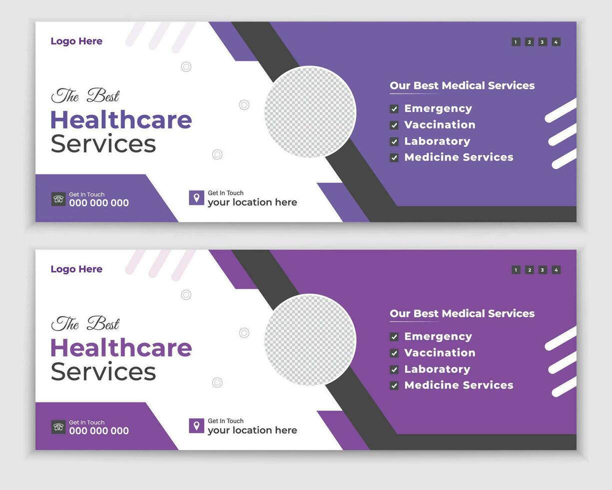 Template Set For a Medical Timeline Or Healthcare Web Banner Cover Design vector