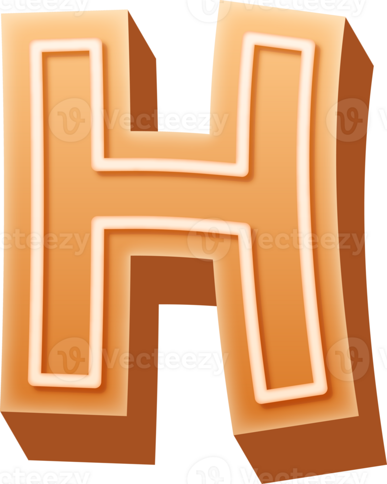 Gingerbread Alphabet Letter H png