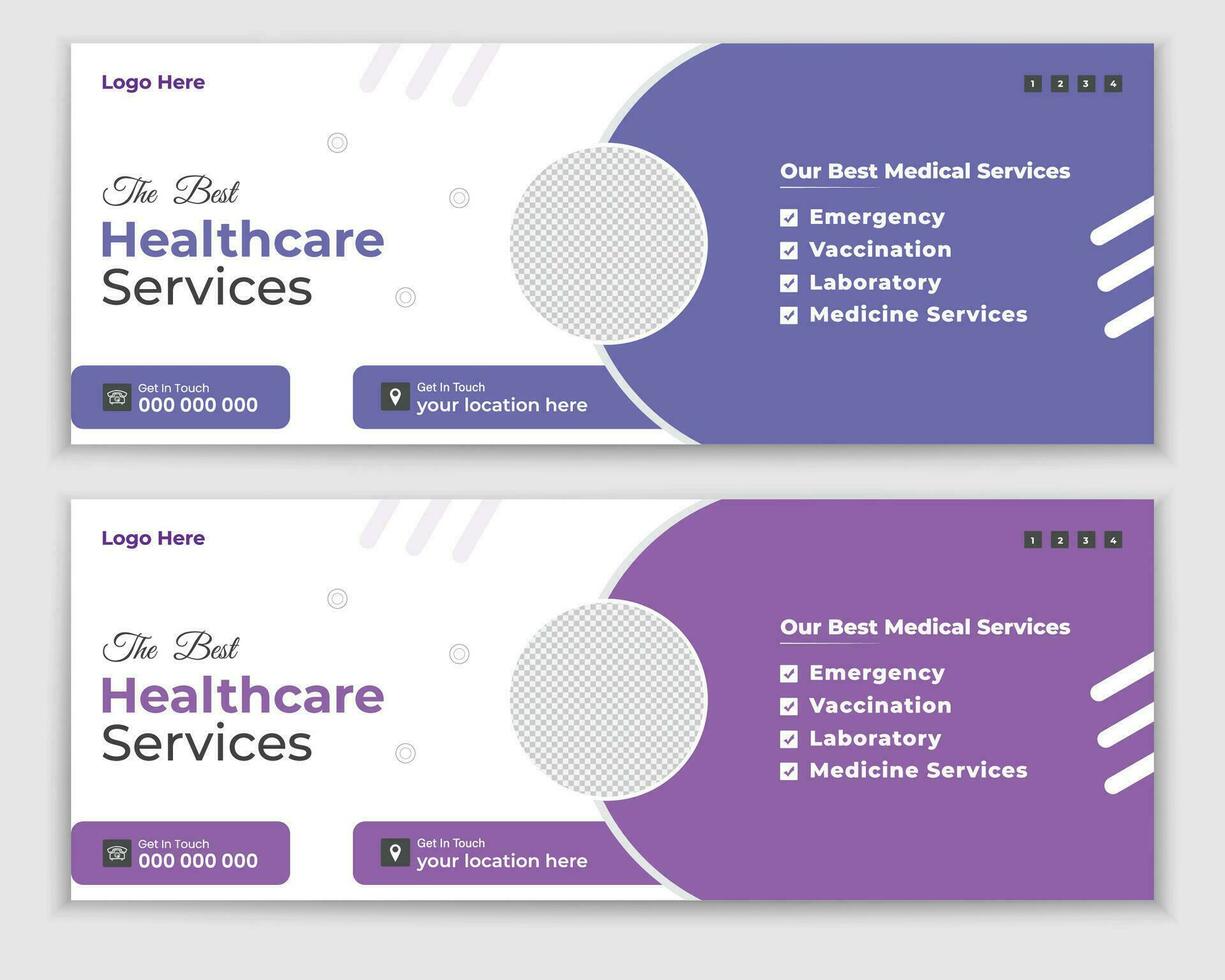 Template Set For a Medical Timeline Or Healthcare Web Banner Cover Design vector
