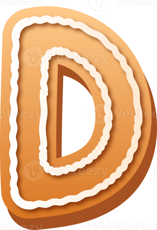Alphabet Letter D Gingerbread Cookie png