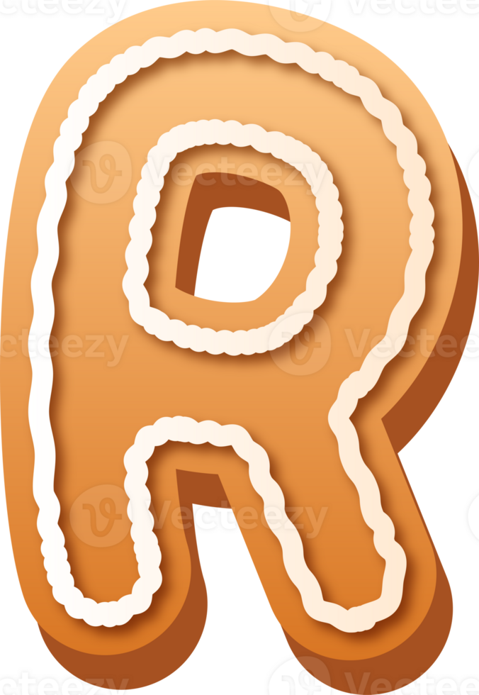 Alphabet Letter R Gingerbread Cookie png