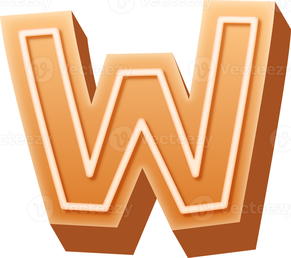 Gingerbread Alphabet Letter W png