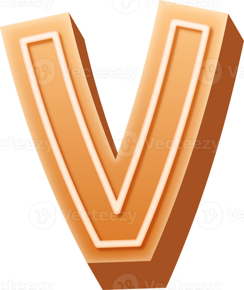 Gingerbread Alphabet Letter V png
