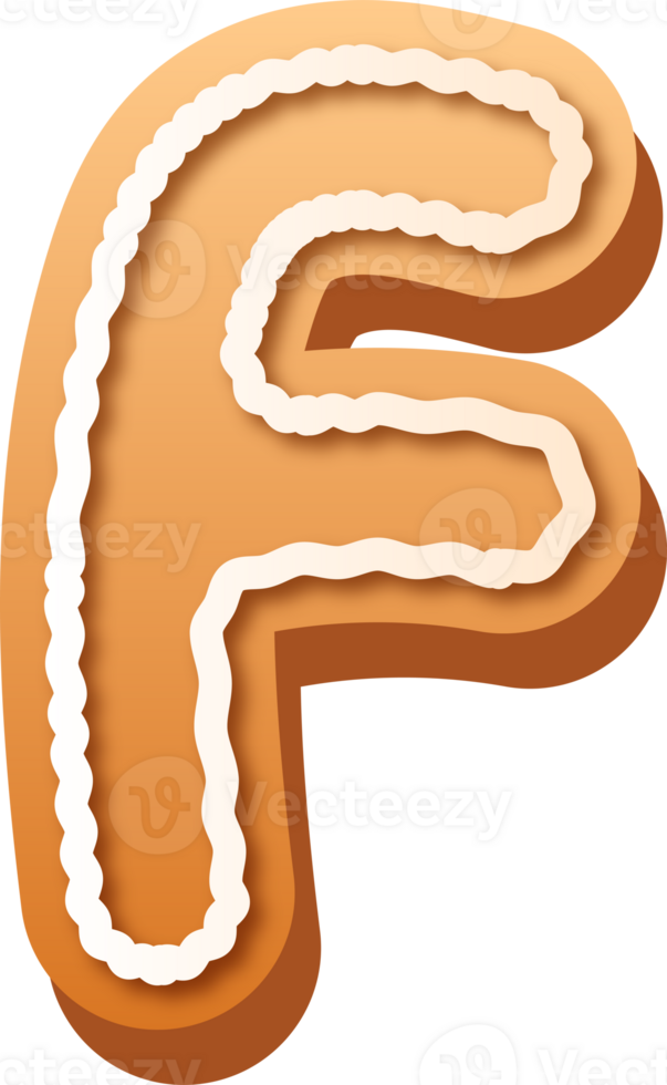 Alphabet Letter F Gingerbread Cookie png