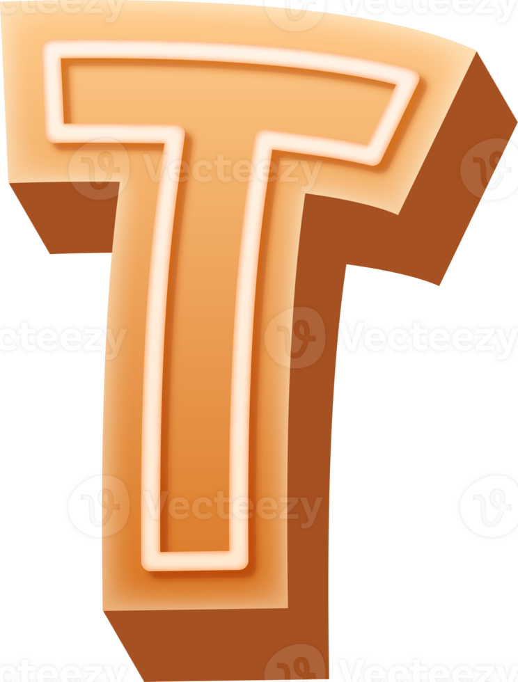 Gingerbread Alphabet Letter T png