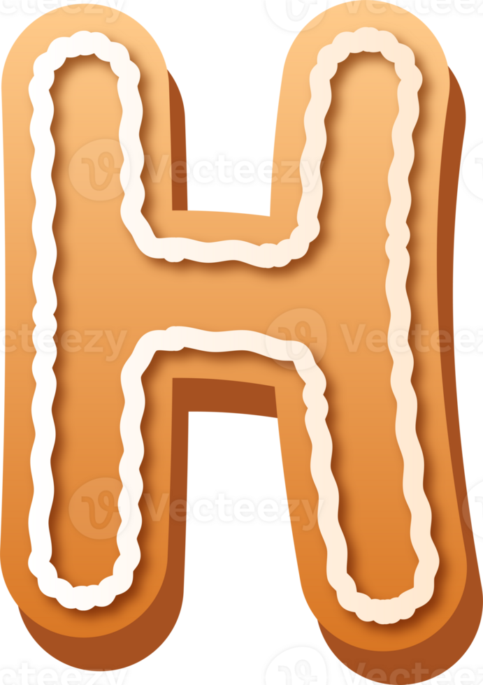 Alphabet Letter H Gingerbread Cookie png