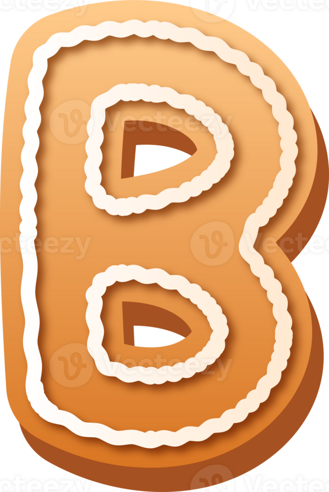 Alphabet Letter B Gingerbread Cookie png